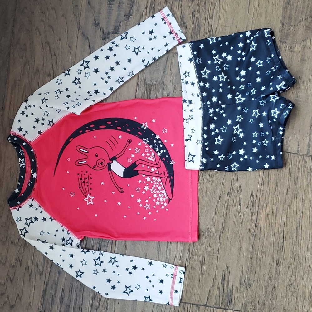 Toddler Girls' 2 Piece Rashguard Swimsuit Set
